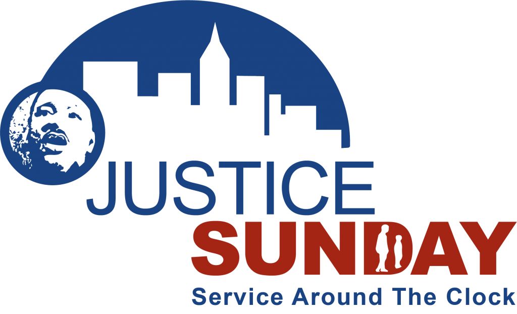 Justice Sunday Service Around the Clock Logo